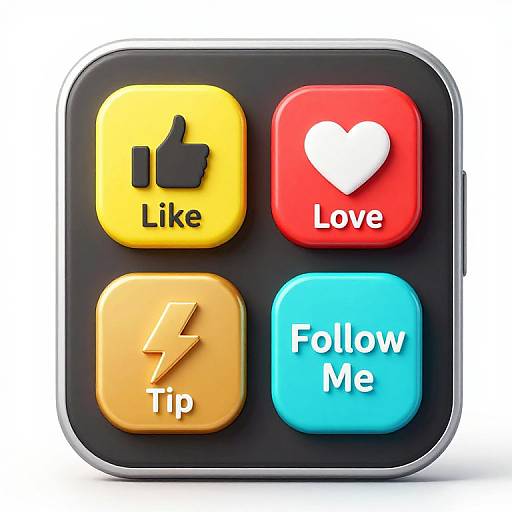 3D Modern Mobile Phone with Vibrant Buttons