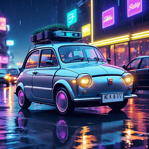 Futuristic Night Ride in Pixel Style Futuristic Night Ride in Pixel Style