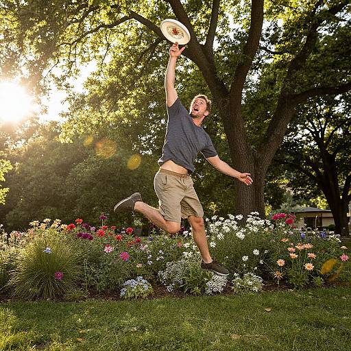 Dynamic Frisbee Toss in Golden Hour