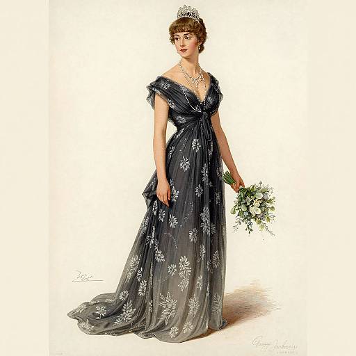Elegant Worth Evening Dress Fashion Plate