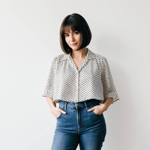 Young Woman with Brunette Bob Haircut