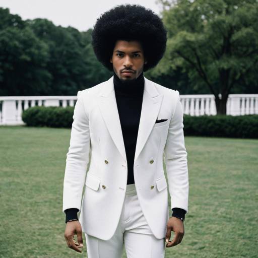 Stylish Man in White Suit Outdoors
