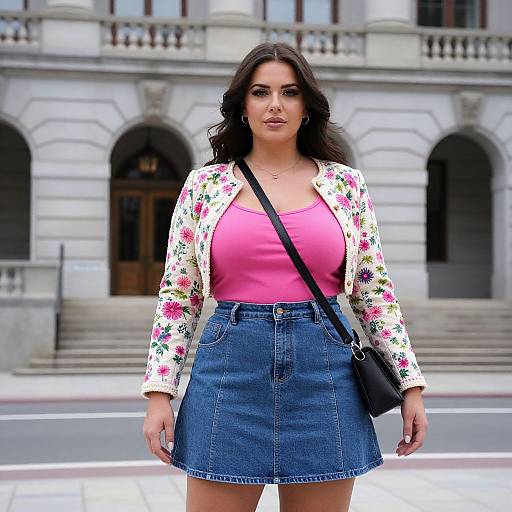 Pear-Shaped Woman by Historic Courthouse