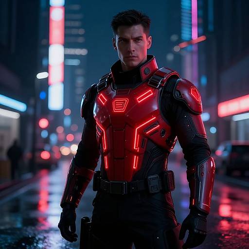 Futuristic Red LED Armored Vest