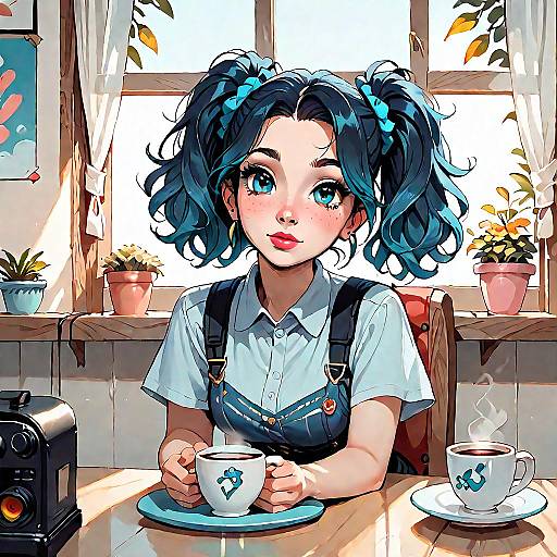 Serene Girl Listening to Music