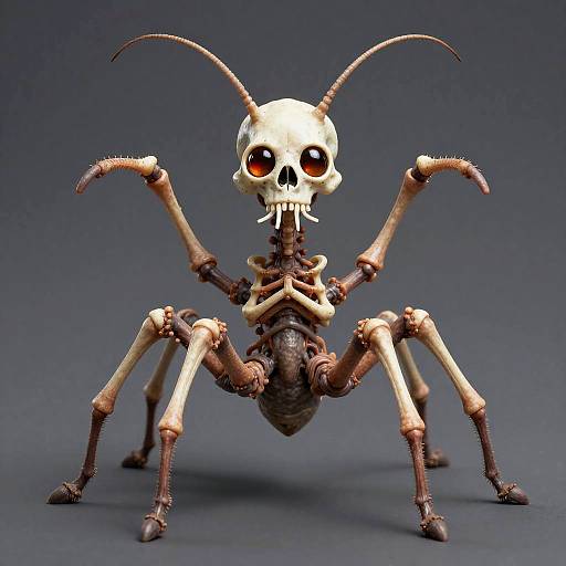 Fungal Mycelial Arachnid with Skeletal Head