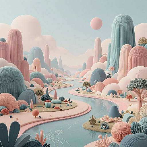 Dreamlike Surreal Landscapes in Pastels
