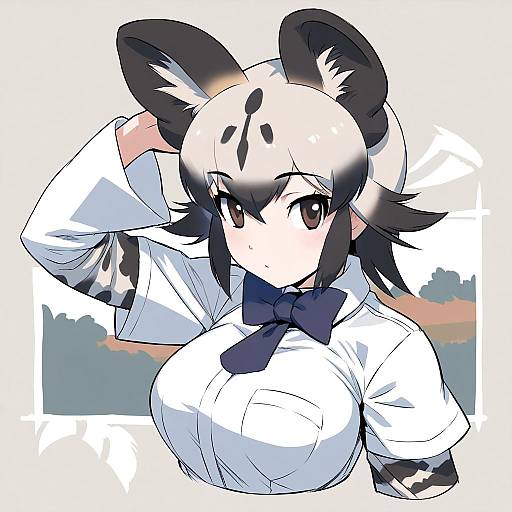 Illustration of African wild dog (kemono friends), kemono friends in the style of Mikoyan