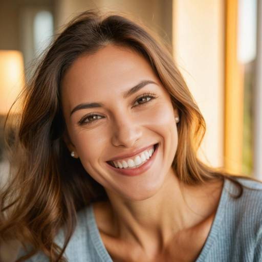 Golden Hour Smiling Woman Portrait