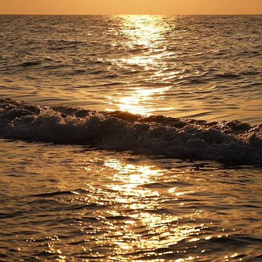 Celestial Ocean Waves at Sunset