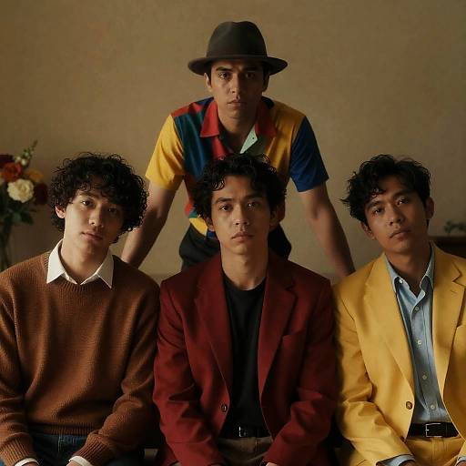 Men in Intense Conversation in Dim Room