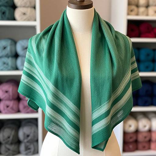 Striped Green Shawl Design
