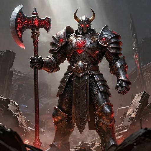 Colossal Armored Warrior in Ruins