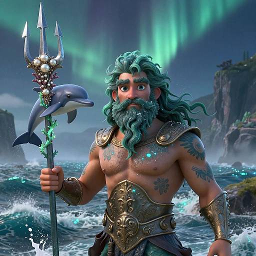 Epic Portrait of a Mythical Sea God