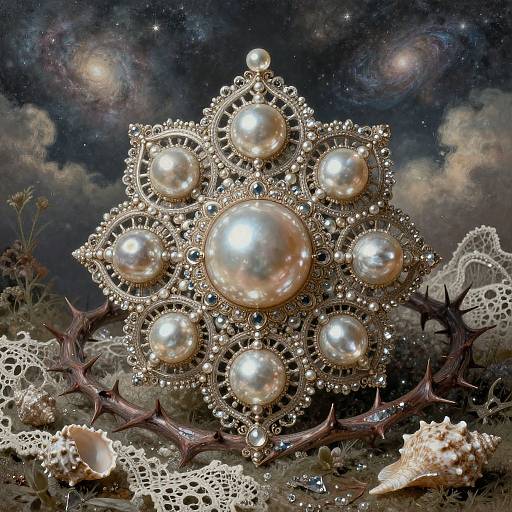 Hyperdetailed Pearls and Floral Fantasy