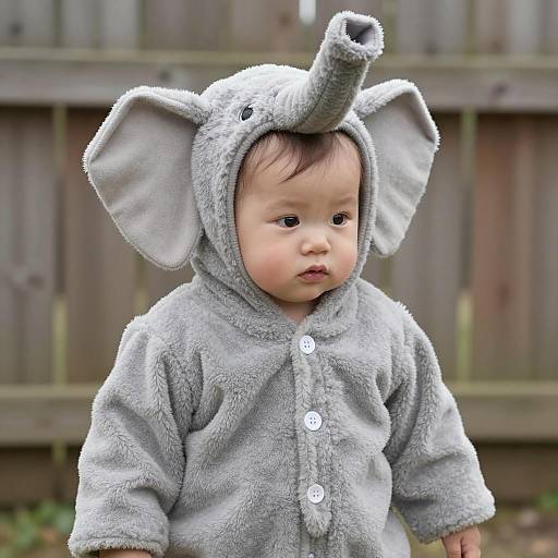Cute Baby in Elephant Costume Portrait