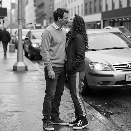 Romantic Black and White City Portrait