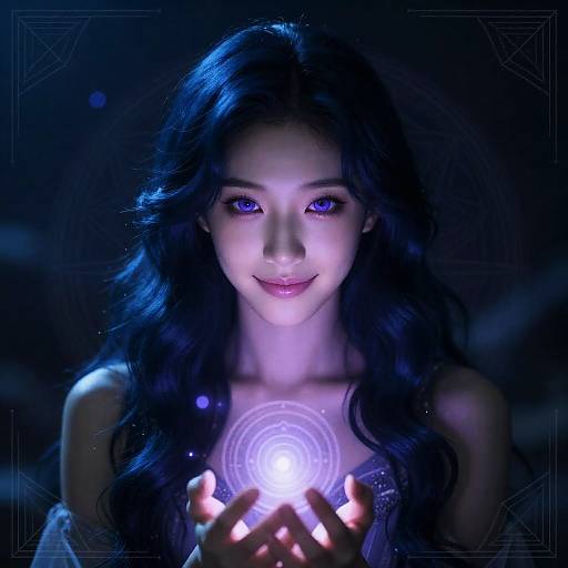 Mystical Sorceress in Enchanting Spell