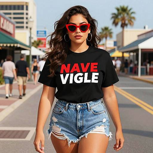 Confident Curvy Woman in Streetwear