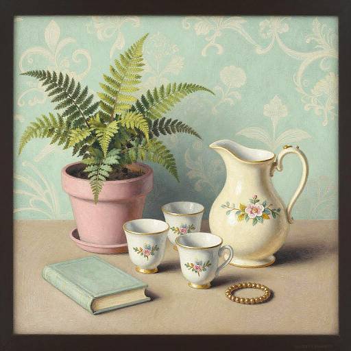 Pastel Vintage Still Life Composition