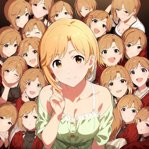 Illustration of Aiba yumi, idolmaster in the style of Arizuka (catacombe)