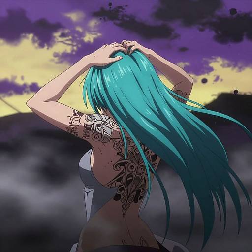 Anime Character Under Lunar Skies