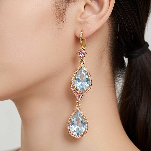 Elegant Aquamarine Teardrop Earrings