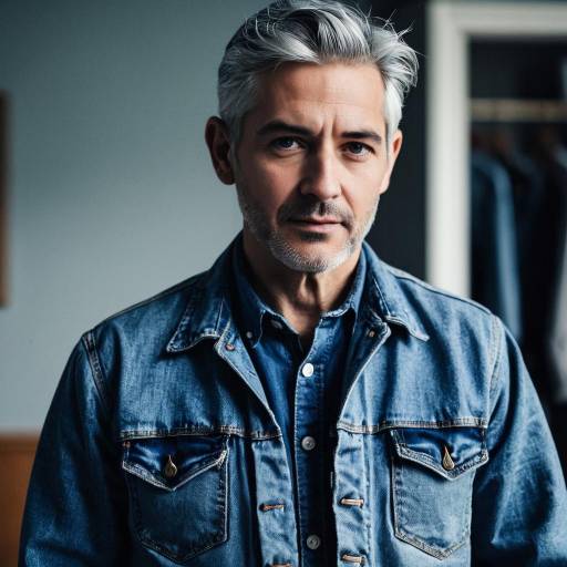 Mature Man in Denim Jacket Portrait