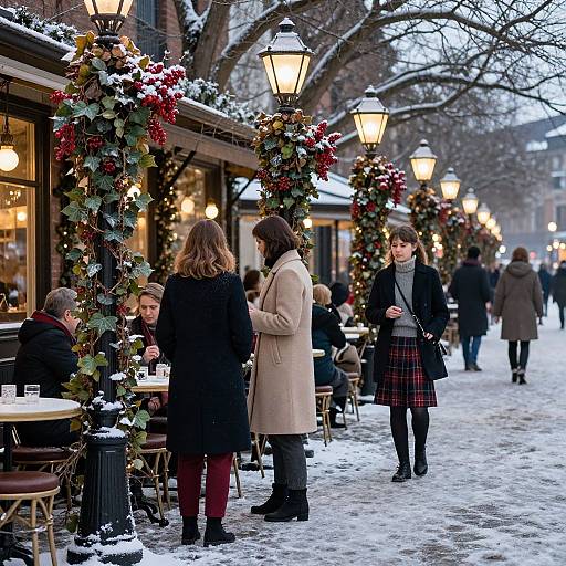 Preppy Winter Café Scene