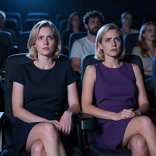 Intimate Moment in a Dim Cinema