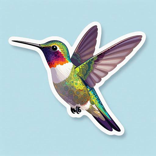 Vibrant Hummingbird Vector Illustration