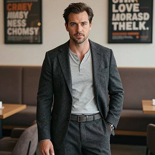 Confident Man in Textured Blazer