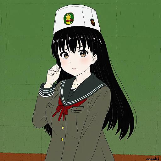 Illustration of Murakami (girls und panzer), girls und panzer in the style of Onnaski