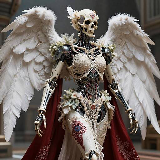 Ultra-Detailed Biomechanical Death Angel Cyborg