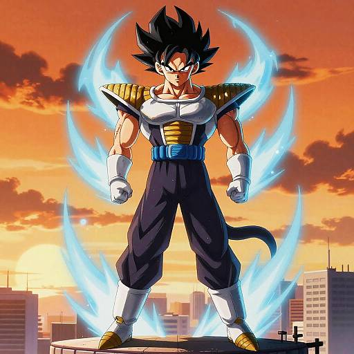 Vegito Heroic Pose at Sunset