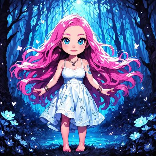 Charming Girl in Enchanted Forest Charming Girl in Enchanted Forest