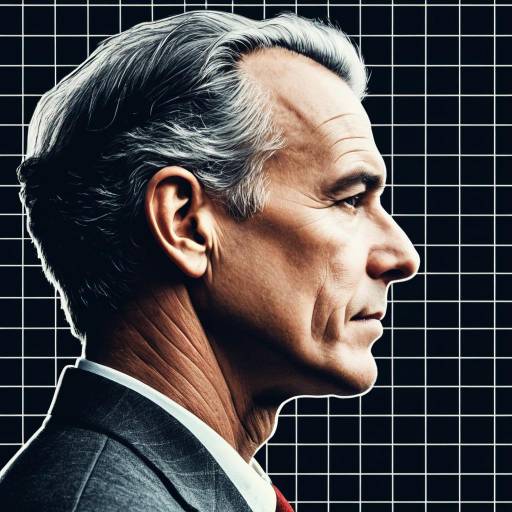 Profile of Mature Man with Digital Grid Background