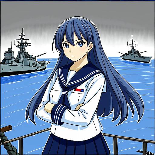 Illustration of Ha-class destroyer, kantai collection in the style of Hyouuma