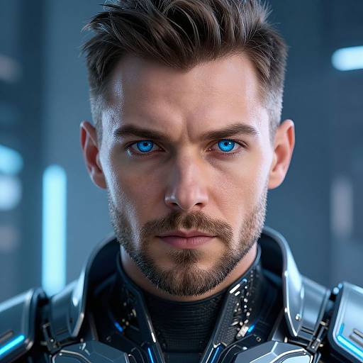 Futuristic Man in Sci-Fi Armor