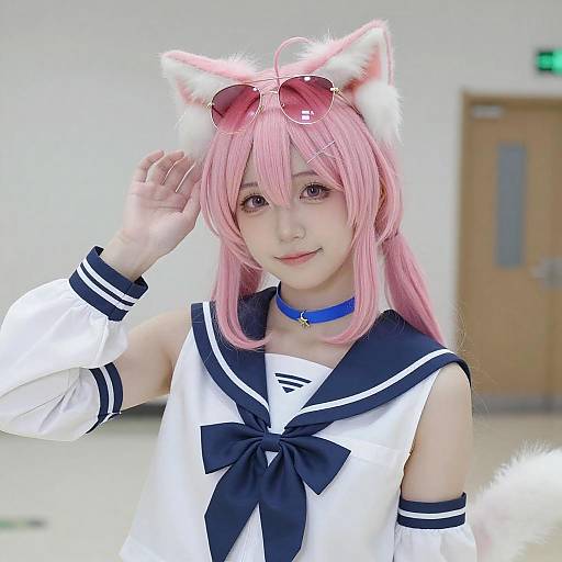 Pink-Haired Sailor Cosplay Portrait