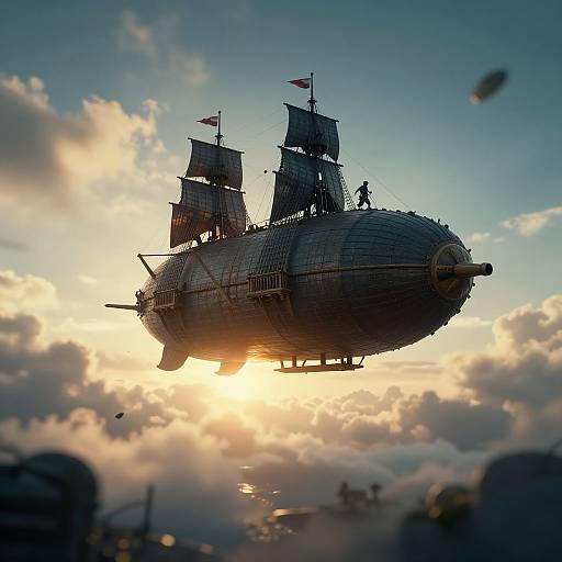 Dreamy Airship Pirates Cinematic Scene