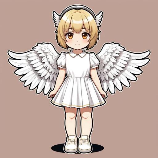 Charming Angelic Girl with Wings