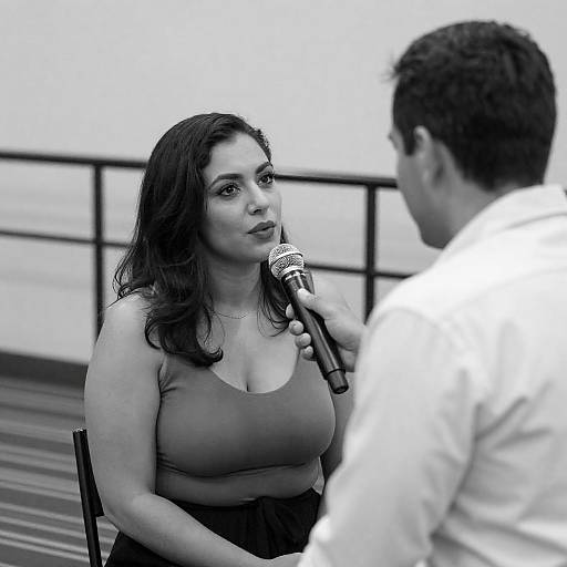 Black-and-White Topless Interview Portrait Intense Gaze