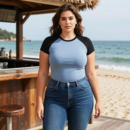 Lanky Woman at Beach Bar