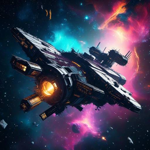 Surreal Abandoned Space Station in Cosmic Dust