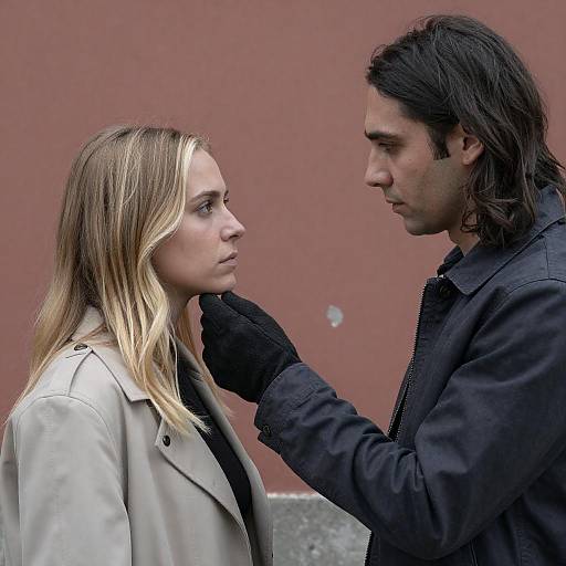 Intense Portrait of a Couple in Emotion