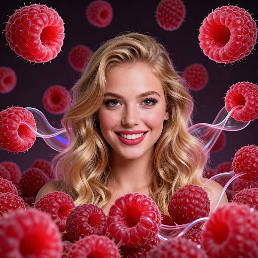 Vibrant Digital Raspberry Portrait