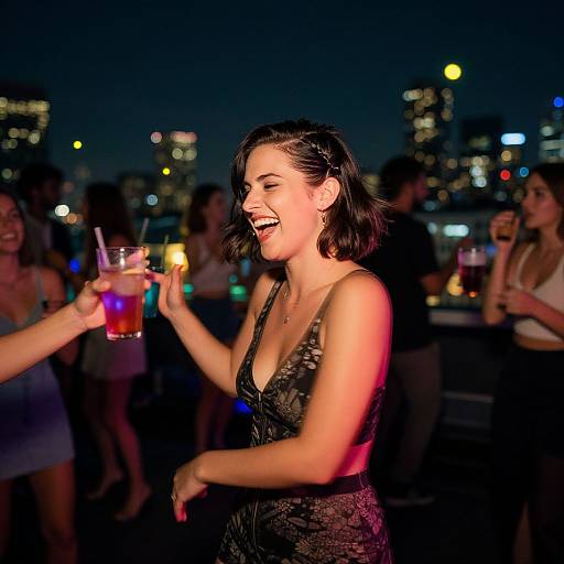 Laughing Woman with Twisted Side Cut