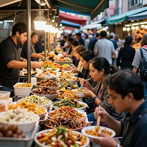 Vibrant Urban Food Market Scene