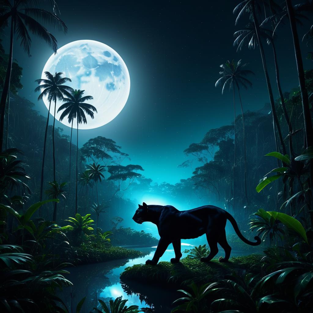 Cinematic Matte Painting of a Panther